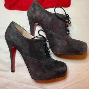 Christian Louboutin Black Suede Booties 36 120 mm